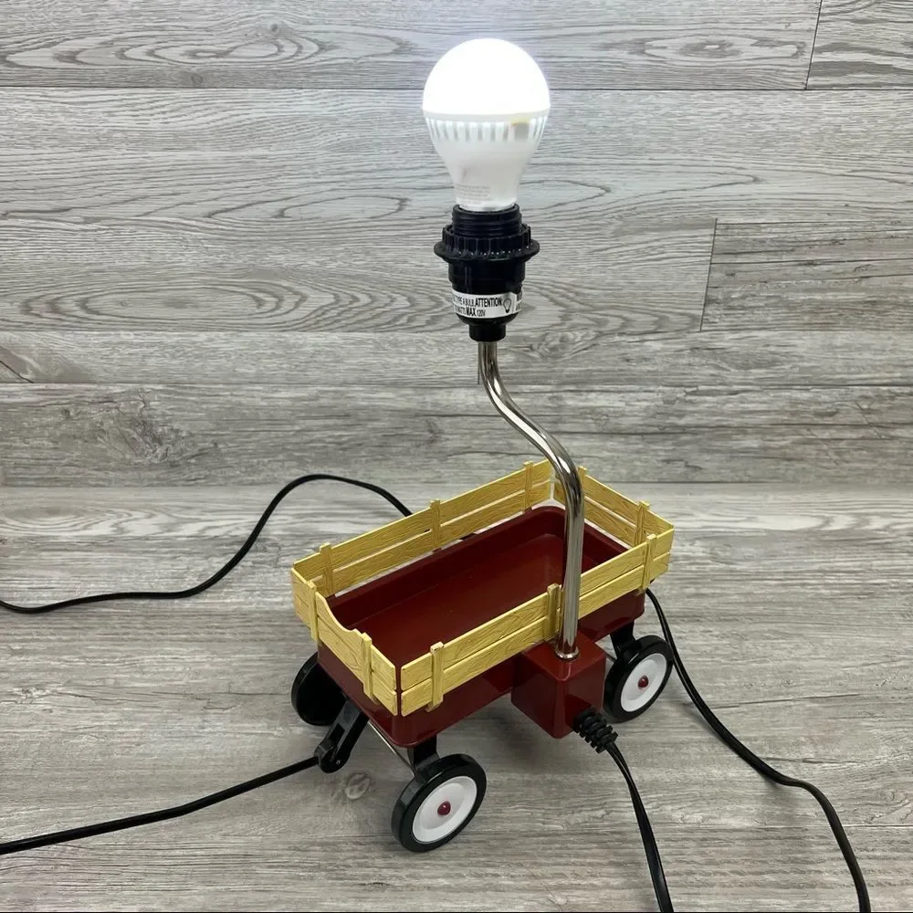 HTF RARE Vintage Radio Flyer Wagon Lamp 2007 Working Condition